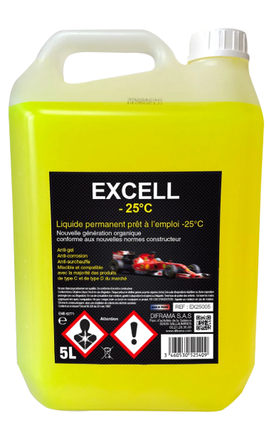 Liquide de refroidissement jaune -25°C EX25005